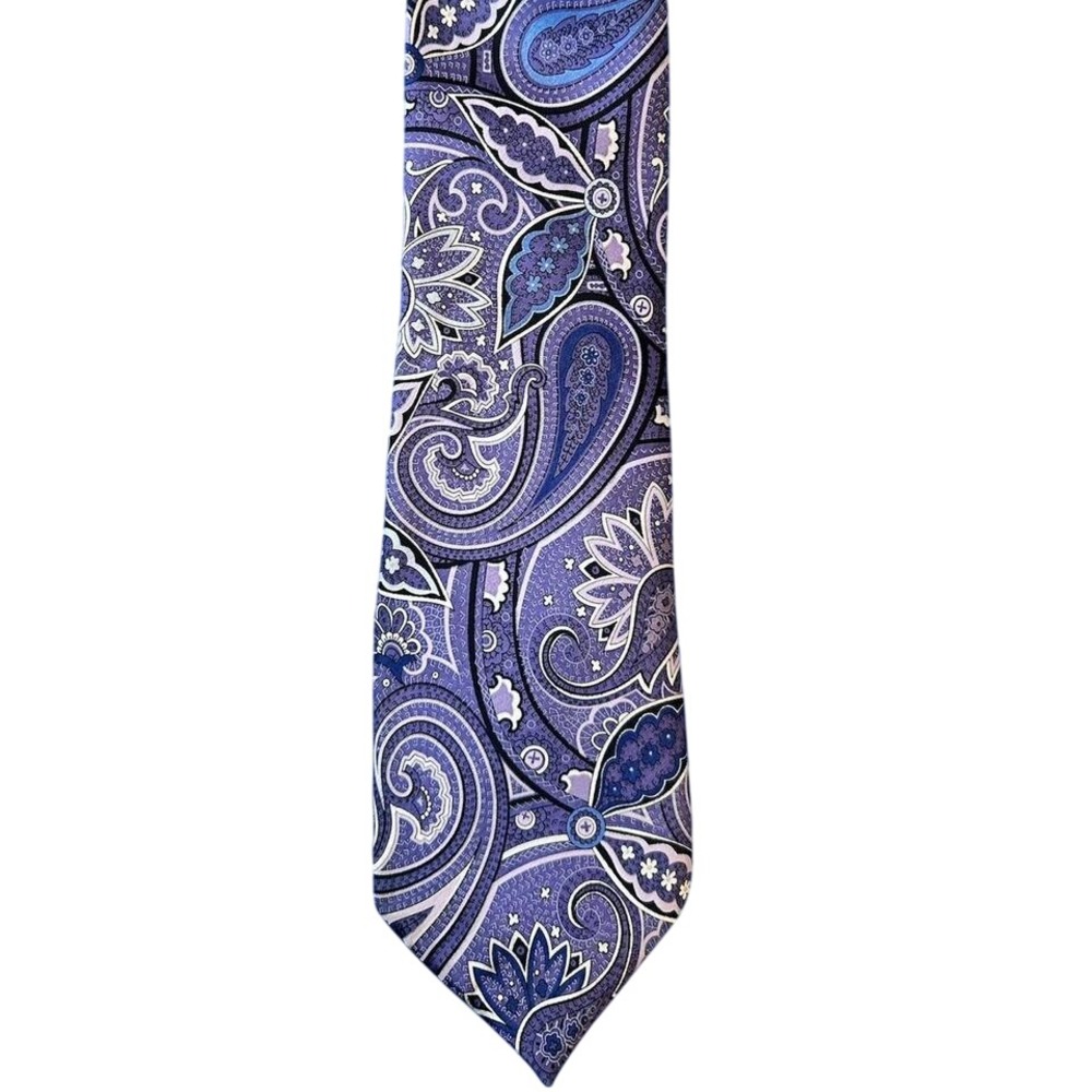 Geoffrey Beene Paisley‎ Purple Hues Men's Silk Tie Necktie